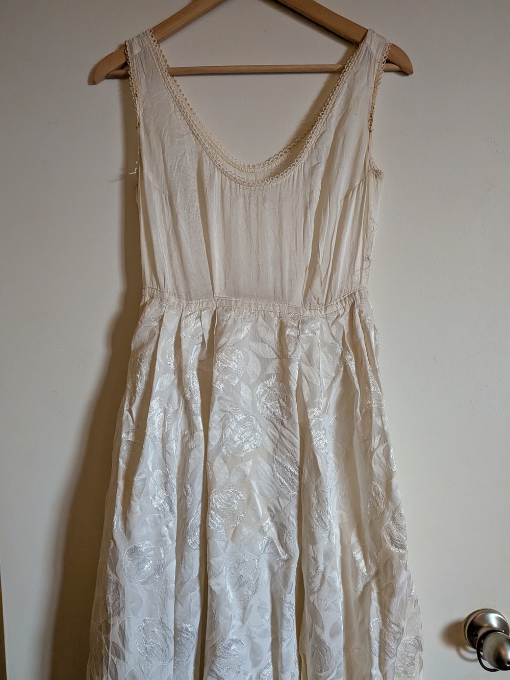 Ivory Overlay Sleeveless Dress
